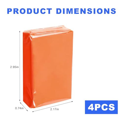 4 PCS 100g Car Clay Bar, No Scratch Auto Detailing Cleaner Magic Clay Bar, Premium Grade Automotive Wash Detailing Claybar Cleaner Kit for Most Cars SUVs RVs Trucks (Orange) - color: Orange