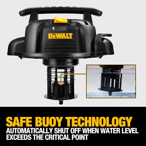 DEWALT DXV16PA 16 Gallon Poly Wet/Dry Vac/Acc, 6.5HP Shop Vacuum Wet/Dry for Jobsite/Workshop, Yellow - size: 16 gallon