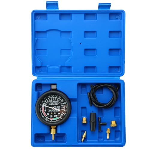 Vacuum and Fuel Pump Tester Gauge Kit | Gauge Leak Carburetor Pressure Diagnostics Tool Kit - color: Blue