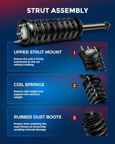 KAX Front Struts Fit For Nissan Pathfinder 2005 2006 2007 2008 2009 2010 2011 2012, Nissan Xterra 2005 2006 2007 2008 2009 2010 2011 2012 2013 2014 2015 4WD RWD, 171103 Struts Full Set of 2 - style: 171103 171103
