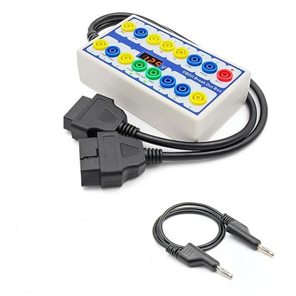OBD2 Breakout Box, Communication Detection, Automotive OBDII Protocol Detector Supports CAN Bus, K line, L line and PWM Protocol. with One Universal Jumper