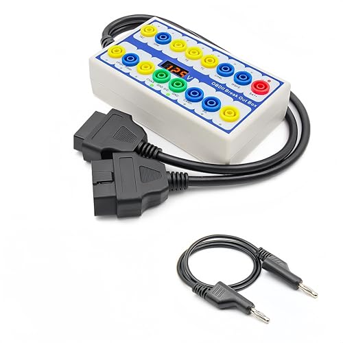 OBD2 Breakout Box, Communication Detection, Automotive OBDII Protocol Detector Supports CAN Bus, K line, L line and PWM Protocol. with One Universal Jumper