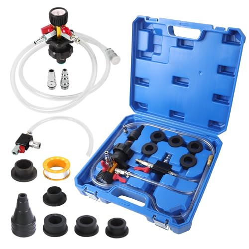 PLAYOCCAR Coolant Vacuum Refill Kit Universal with Pressure Gauge & 7 Adapters | For Automotive Cooling System, Includes Hoses, Radiator Pressure Tester, Works on All Vehicles