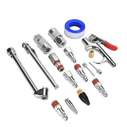 Air Compressor Accessories Kit, 20PCS Air Horse Fitting Pneumatic Accessory Kit Compressor Tool