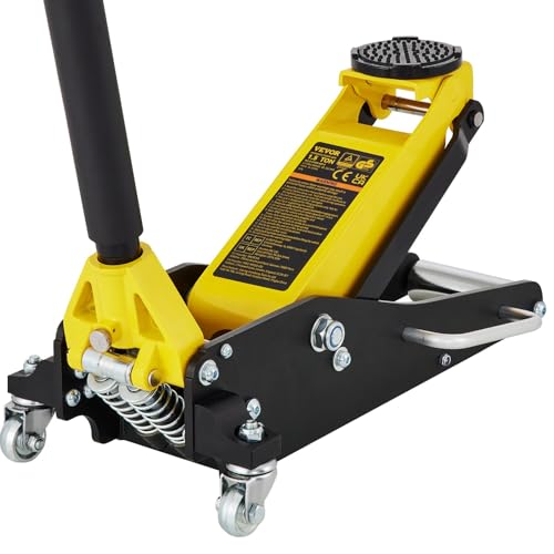 1.5 Ton Low Profile Racing Floor Jack, Aluminum & Steel Lightweight Design, Dual Pump for Quick Lift, 3"-14.4" Range for Sports Cars & Sedans
