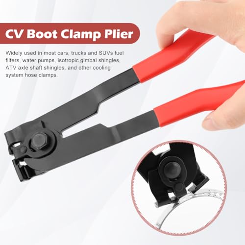CALIDAKA CV Boot Clamp Tool, 10pcs CV Boot Clamps, Adjustable, For Most Cars, Trucks & SUVs