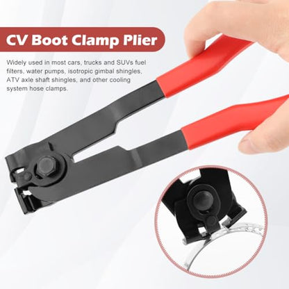 CALIDAKA CV Boot Clamp Tool, 10pcs CV Boot Clamps, Adjustable, For Most Cars, Trucks & SUVs