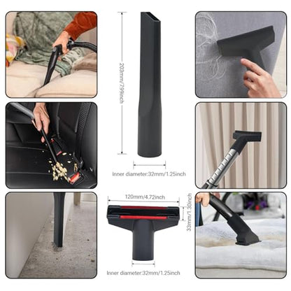 EZ SPARES Universal Vacuum Attachment Brush,Shop Vac Accessories,All in Kit Brush Tool Kit,Hose Adapter Shop Vacuum Cleaner Attachment,for Most Brand(17 Pack)