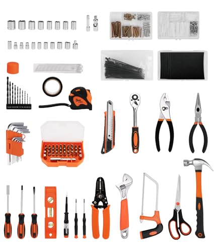 328 Pieces Home Tool Kit & Storage Case - General Household Hand Tool Set with Detachable Drawer for Easy Organization, Perfect for DIY Repairs, Home Maintenance