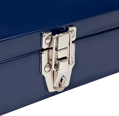 TCE ATB102U Torin 16" Hip Roof Style Portable Steel Tool Box with Metal Latch Closure, Blue - size: 16 inch