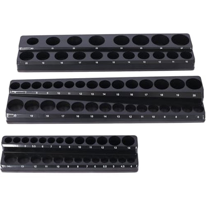 Magnetic Socket Organizer Set, 6-Piece Magnetic Socket Organizer Set, 6PCS Socket Holder, 1/4", 3/8", 1/2" Drive Metric SAE Socket Trays Holds 141 Pieces Magnetic Sockets Trays - color: B
