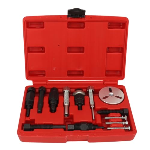 13PCS AC Hub Puller Kit AC Hub Installer Service Tool Set with 2 & 3 Hole Puller Plates Con Removal and Installation Kit with Storage Case for Automotive Repair