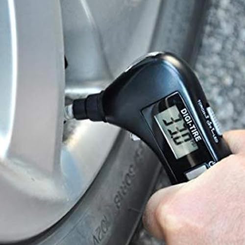 Digital Tire Pressure Gauge 10-in-1 Car Gift Multi-Tool in Gift Box - LED Flashlight, Red Light, Air Pressure Gauge, Car Window Breaker, Scissors, 2 Screwdrivers, Pliers, and Seatbelt Cutter