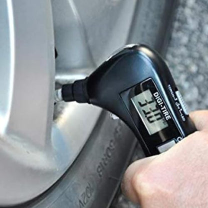 Digital Tire Pressure Gauge 10-in-1 Car Gift Multi-Tool in Gift Box - LED Flashlight, Red Light, Air Pressure Gauge, Car Window Breaker, Scissors, 2 Screwdrivers, Pliers, and Seatbelt Cutter