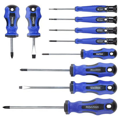 CARTMAN 10-Piece Magnetic Screwdriver Set, Phillips And Flat Hand Tools Set | Magnetic screwdriver assortment with cushion grips for appliances, furniture, automotive, factory repairs, and small repairs. - style: 10 Piece
