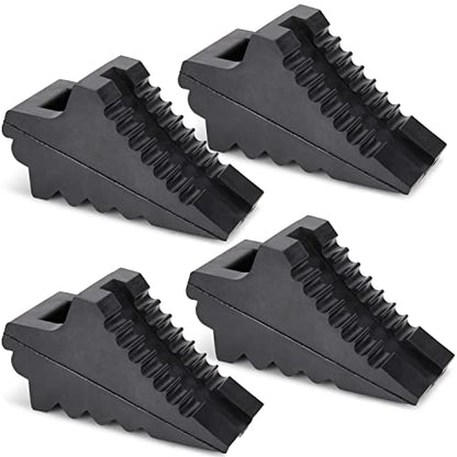 Wheel Chocks for Cars, RVs, Trucks, Trailers, and Vehicles G.V.W. up to 8T, 4 Pack - Anti Slip Bottom Tire Chock for All Weather Use - RV, Travel Trailer, Pop Up Camper Accessory - color: 4 Pack Medium