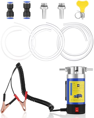 12V 100W Engine Oil Extractor Pump - Electric Fluid Transfer Pump for Engine Oil, Gear Oil Change - Auto Oil Extracting Pump for Car, Mower- Portable Oil Pump for DIY Maintenance