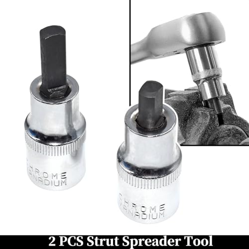 9pcs Strut Nut Socket Suspension Strut Spreader Socket Tool Kit | Shock Absorber Tool 16mm 18mm 19mm 21mm 22mm 24mm with 12 Point 1/2" Drive, Suspension Strut Split Hub/Knuckle Spreader Tool - size: 9pcs