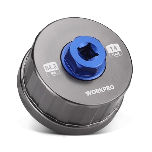 WORKPRO Oil Filter Wrench for Toyota Lexus..., 64mm 14 Flute Precision CNC Machined Aluminum Oil Filter Removal Tool for Toyota Camry, Tundra, Tacoma, 4Runner, RAV4 and More - style: 64mm