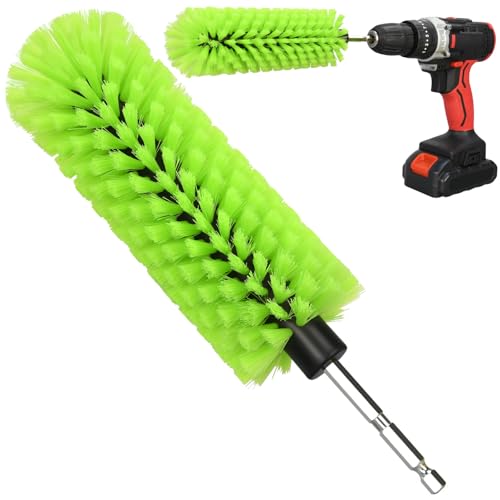 1 Pack Drill Brush for Car Wheel and Bottle(Green) | for Wheels, Rims, Engines, Exhaust, Bottle - color: 1 Pack Green