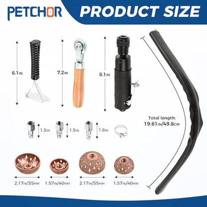 Air Tire Repair Polish Patch Kit with 2500RPM Low-Speed Buffer, Includes Tire Inner Liner Scraper, Patch Roller, Tungsten Steel Buffing Wheels, and Essential Tools for Tire Patching