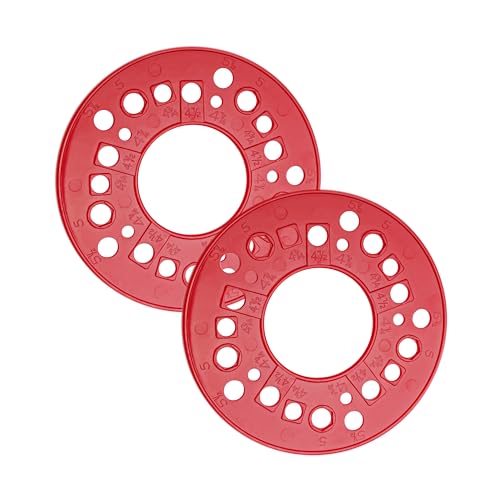 eaacaa 2 Pack Wheel Bolt Pattern Measuring Tool, 5 Lug Template Gauge for 5/6/8 Hole Rims, Precise Trailer Axle Bolt Circle Tool-Red - color: 2 Pcs