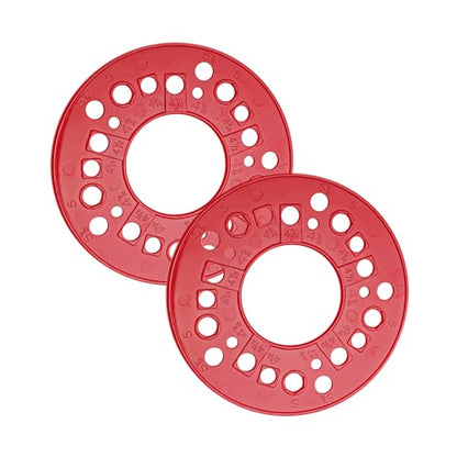 eaacaa 2 Pack Wheel Bolt Pattern Measuring Tool, 5 Lug Template Gauge for 5/6/8 Hole Rims, Precise Trailer Axle Bolt Circle Tool-Red - color: 2 Pcs