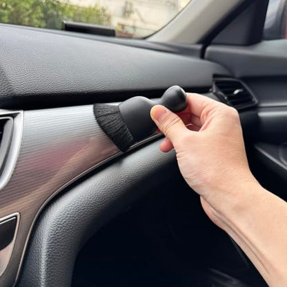 Car Detailing Brush, Soft Bristle Cleaning Brush, Scratch-Free Auto Duster Tool for Dashboard, Air Vents, Leather & Interior Cleaning (Black) - color: Black