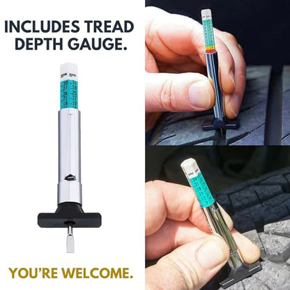 Tire Lube Brush, 3-Pack Tire Mounting Swabs with Tread Depth Gauge | Shop-grade build, fits lube buckets, tread depth gauge included