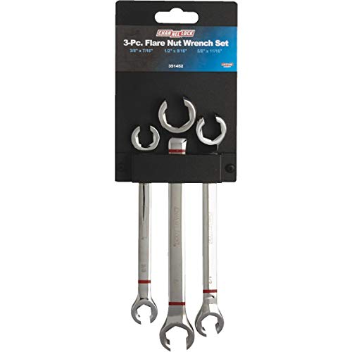 Channellock Flare Nut Wrench Set 351452 - Chrome Vanadium Steel, Polished Finish - 3-Piece