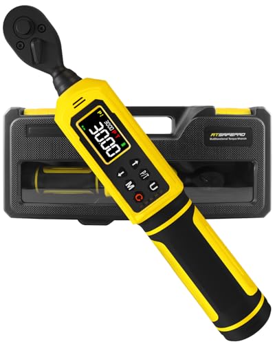 ATsafepro Digital Torque Wrench 1/4 Inch Drive, 4-265.6 in.lbs with Display & 5 Units, ±2% Accuracy, Vibration/Buzzer/LED Alert, Peak/Track Mode, inch Pound Torque Wrench for Bike, Auto, Home Repair - style: 1/4" 4-265.6 IN.LB Digital Torque Wrench
