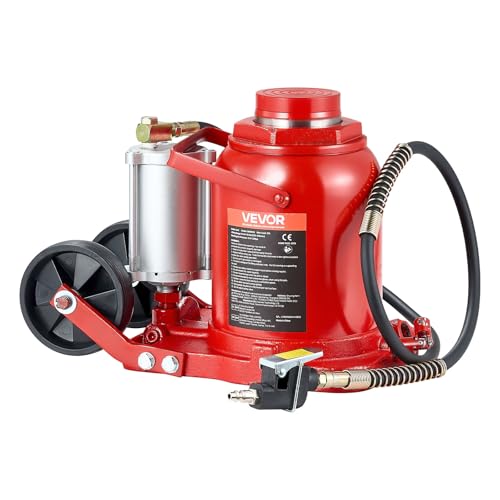 VEVOR Pneumatic Bottle Jack 50T Hydraulic Car Jack Lift Range 27-43cm Air Transmission Jack 110231lbs for Heavy Duty Vehicles - size: 50T Air Hydraulic