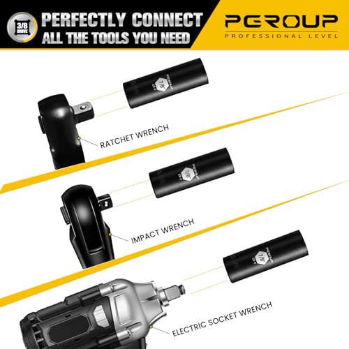 3/8” Drive Deep Impact Socket, SAE(7/8 Inch socket), 6-Point, Cr-V Steel With Black Manganese Phosphate Coating - size: 7/8-inch