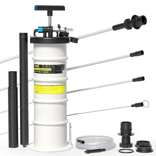 KJE 6.5L Pneumatic/Manual Oil Fluid Extractor Pump, Fluid Extractor with Pipe Storage Units, Oil Extractor Pump for Oil Change with Full Set Accessories for Automotive/Marine Oil Change