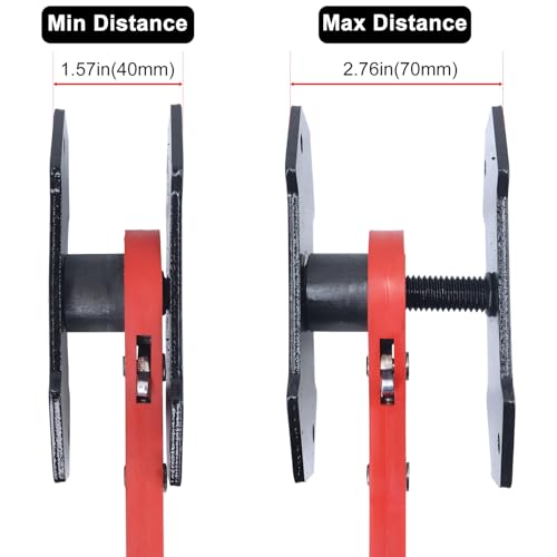 Brake Caliper Press Tool with 360 Degree Swing Ratchet, Brake Piston Compressor Tool, Brake Pad Spreader, Brake Caliper Press Ratchet with 2 Extra PCS Steel Plates Range from 1.57"-2.76", Red - color: Red