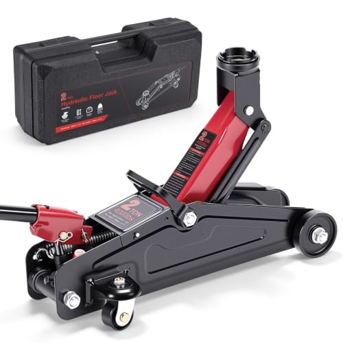 2 Ton Hydraulic Floor Jack: Portable Car Jack for Roadside Emergency, Low Profile 5.1" to 13" Lift, Heavy Duty Steel Trolley Jack for Cars Sedans & Small SUVs, Tire Change Jack, 4000 lb Capacity - size: 2 Ton