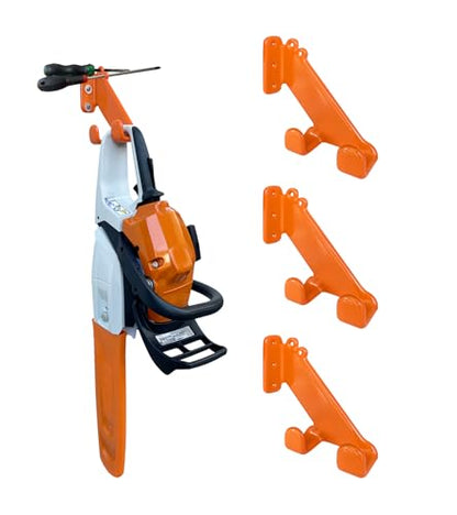 Chainsaw Hanger, 3 Pack Chainsaw Wall Mount, Heavy Duty Chainsaw Holder, Garage Organization Garage Storage Shed Organizer Mounted Chainsaw Rack - color: 3 Pack