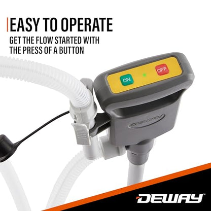 Deway Automatic Fuel Transfer Pump with Auto-Stop and Beep, Powerful AA Battery Powered with USB-C Power Option, 51" Extra Long Hose Fits All Size Cans, Portable Pump Transfers at 3.8 Gal/Minute - style: Auto-Stop w/ Beep