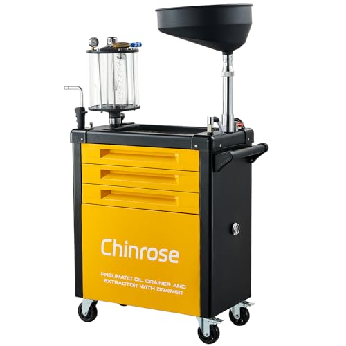 Waste Oil Drain Tank, Pneumatic Oil Drainer, 61pcs Tools Included | Upgraded Design, Oil Lift Drain and Extractor, Air Operated - color: with 61pcs Tools