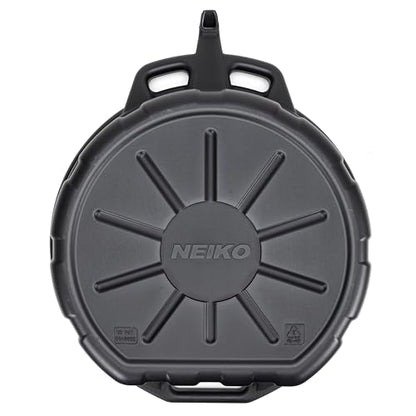 NEIKO 20760A 4 Gallon (16L) Anti-Splash Drain Container with Pour Spout, Black Plastic Drip Catcher for Fluid Changes - style: 4 gal/16 L Oil Drain Pan