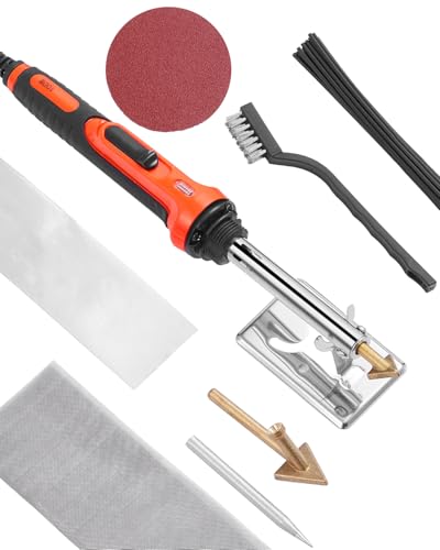 VEVOR Plastic Welder Kit, 60W/100W Dual-Power Plastic Welding Soldering Iron with 3 Welding Tips and 20 Welding Rods, Professional Plastic Repair Welding Tool for Car Bumper, Kayaks, Toys, Electronics - style: 60W/100W Dual-Power