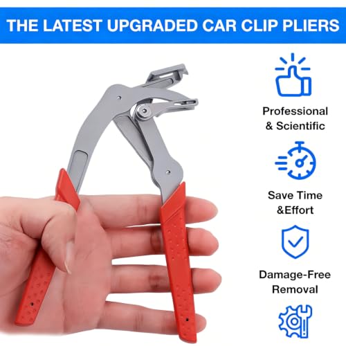 2026 Upgraded Car Clip Pliers,Auto Fastener Clip Removal Pliers | Snap Ring Plier Retaining Ring Removal ,Easy to Remove Fasteners, Clips, Buckles, Open The Panels Effortlessly without Damage