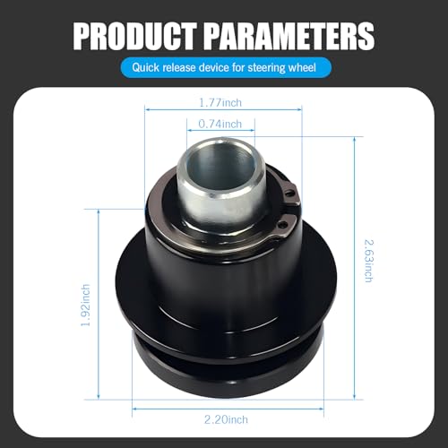 3 Hole Steering Wheel Quick Release Hub Adapter, 360 Steering Wheel Quick Release Disconnect Hub Kit (Black)