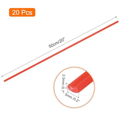 MECCANIXITY 20pcs 20 Inch Plastic Welding Rods PE Welding Strips Welder Rods for Plastic Welder, Car Bumper, Kayak Repair, Red - color: Red, size: 20 Inch