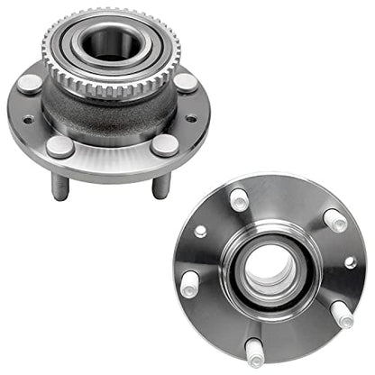 Detroit Axle - Pair Front Wheel Bearing and Hubs Assembly for Mazda 1989-1998 MPV, 1992-1995 929, 5 Lugs w/ABS Ring - style: 512269 x2V2/Pair