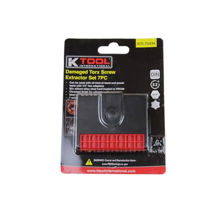 K Tool International Extractor Set Damaged Torq Screw 7 Piece