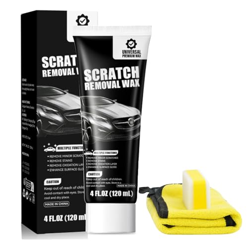 Car Scratch Remover Wax for Car, Scratch Remover for Vehicles for Vehicles Blemishes, Car Paint Scratch Repair, Polishing & Waxing Kits with Buffer Pad, Towel