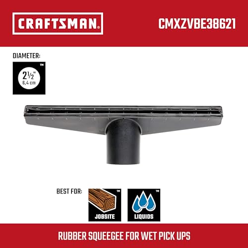 CRAFTSMAN CMXZVBE38621 2-1/2 in. Wet Nozzle Wet Dry Shop Vacuum Attachment | Industrial-Grade Shop Vacuum Accessory for Cleaning Larger Liquid Messes, Fits 2-1/2 in. Hose Diameter - style: Wet Nozzle