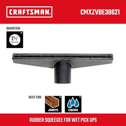 CRAFTSMAN CMXZVBE38621 2-1/2 in. Wet Nozzle Wet Dry Shop Vacuum Attachment | Industrial-Grade Shop Vacuum Accessory for Cleaning Larger Liquid Messes, Fits 2-1/2 in. Hose Diameter - style: Wet Nozzle