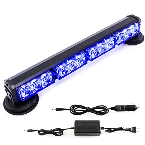 14.8" Battery Powered Emergency Strobe Lights Bar for Trucks/Vehicles Rechargeable Wireless Rooftop Mini Hazard Flashing LED Beacon Warning Light w/Magnetic Base (B/B/B/B) - color: #05 B/B/B/B